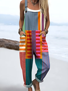 Rainbow Pop Stripe Dungarees