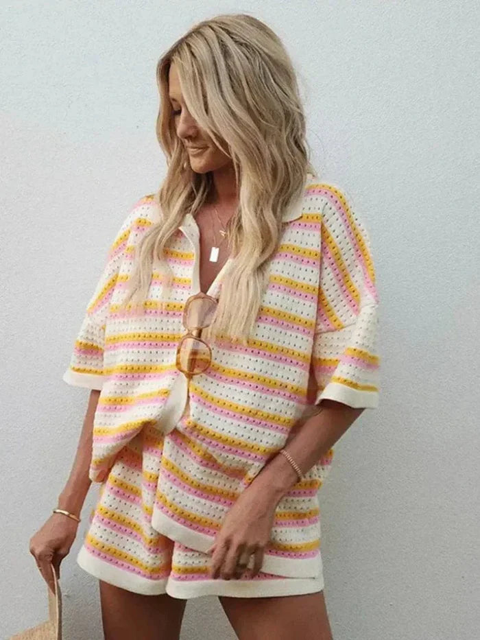 Sunny – Striped Knit Co-Ord Set