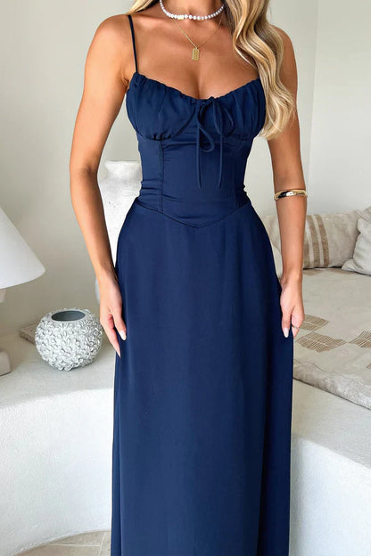 Camille – Lace-Up Maxi Dress