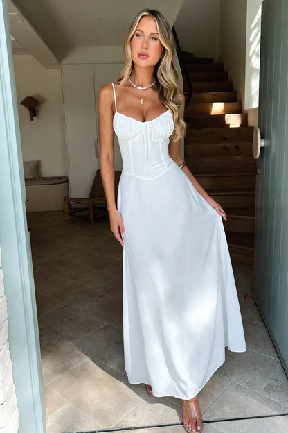 Camille – Lace-Up Maxi Dress