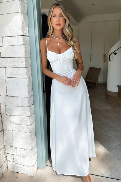 Camille – Lace-Up Maxi Dress