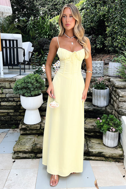 Camille – Lace-Up Maxi Dress