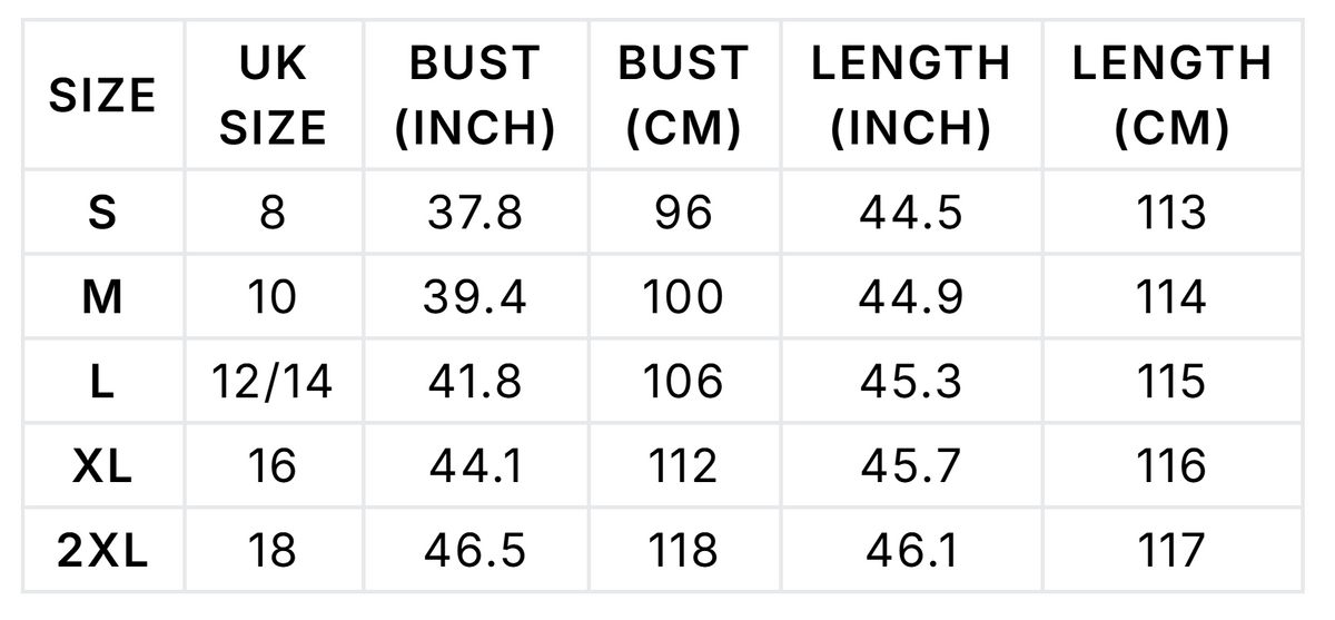Size guide (cm)
