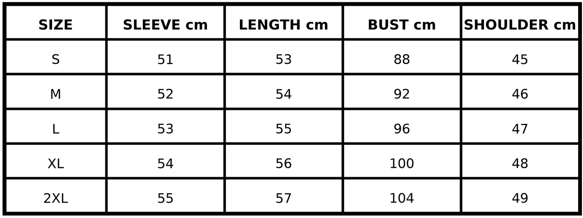 Size guide (cm)